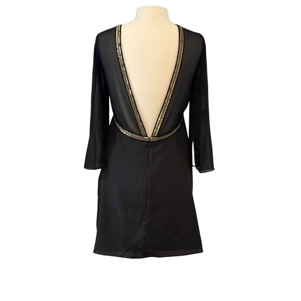 Bcbgeneration Sz 6 Black Backless Mini Dress With… - image 4